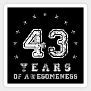 Vintage 43 years of awesomeness Sticker